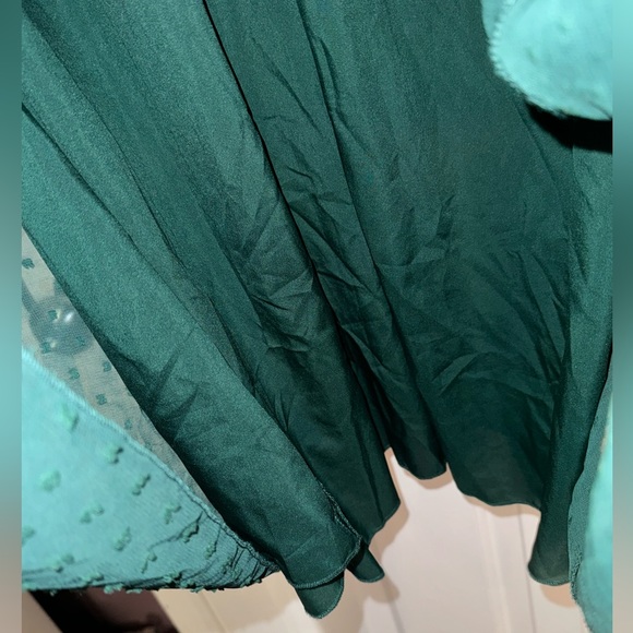 BTFBM Women Elegant Faux Wrap V-Neck
High Waist Green Dress With Swiss Dot 2XL - Picture 7 of 14